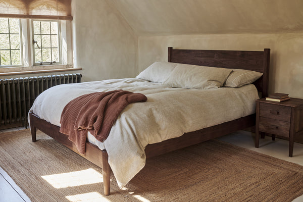 Anbu Acacia Bed - Washed Walnut
