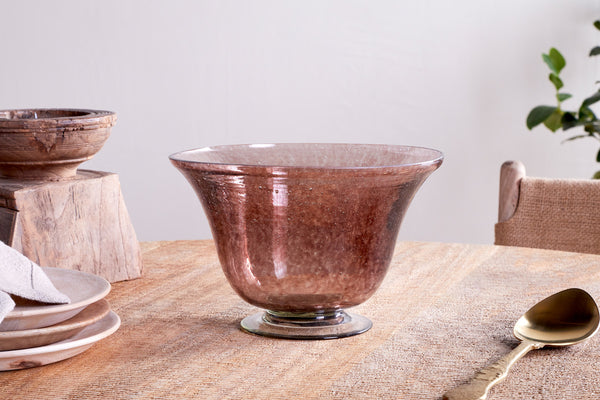 Aderonke Glass Bowl - Plum-Trade nkuku