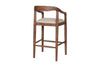 Anbu Acacia Upholstered Counter Chair - Washed Walnut-Trade nkuku