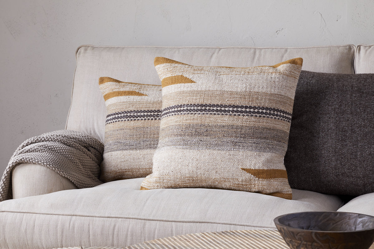 Aravali Wool Cushion Cover - Ochre