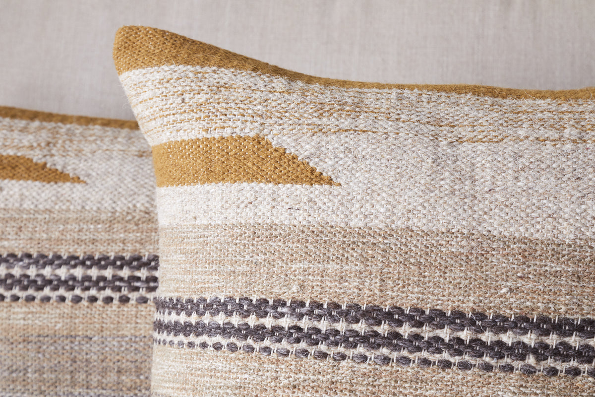 Aravali Wool Cushion Cover - Ochre