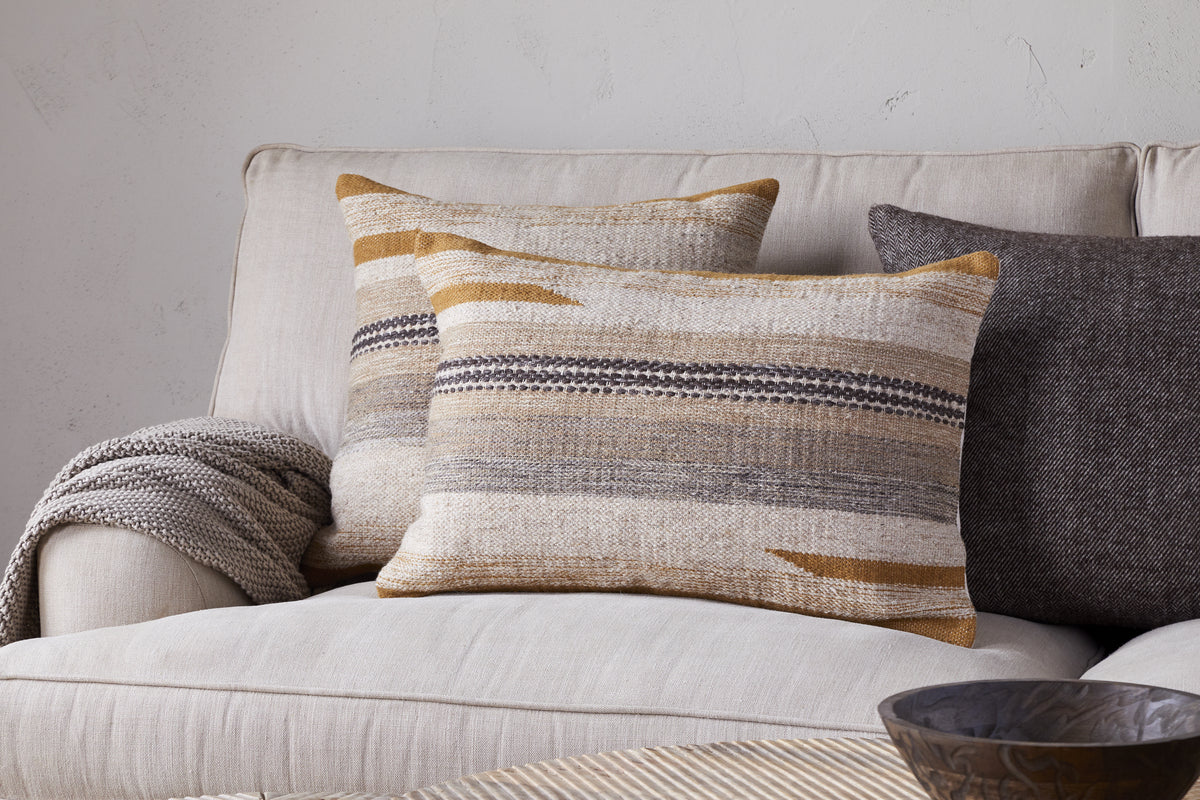 Aravali Wool Cushion Cover - Ochre