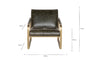 Adra Leather & Brass Occasional Chair - Moss Green