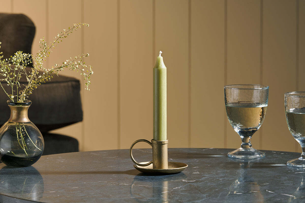 Amri Iron Candlestick - Antique Brass