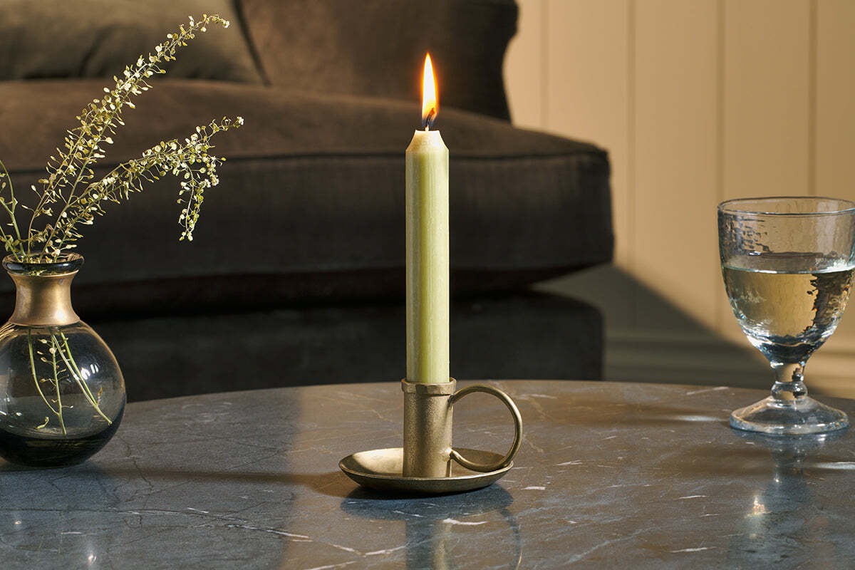 Amri Iron Candlestick - Antique Brass