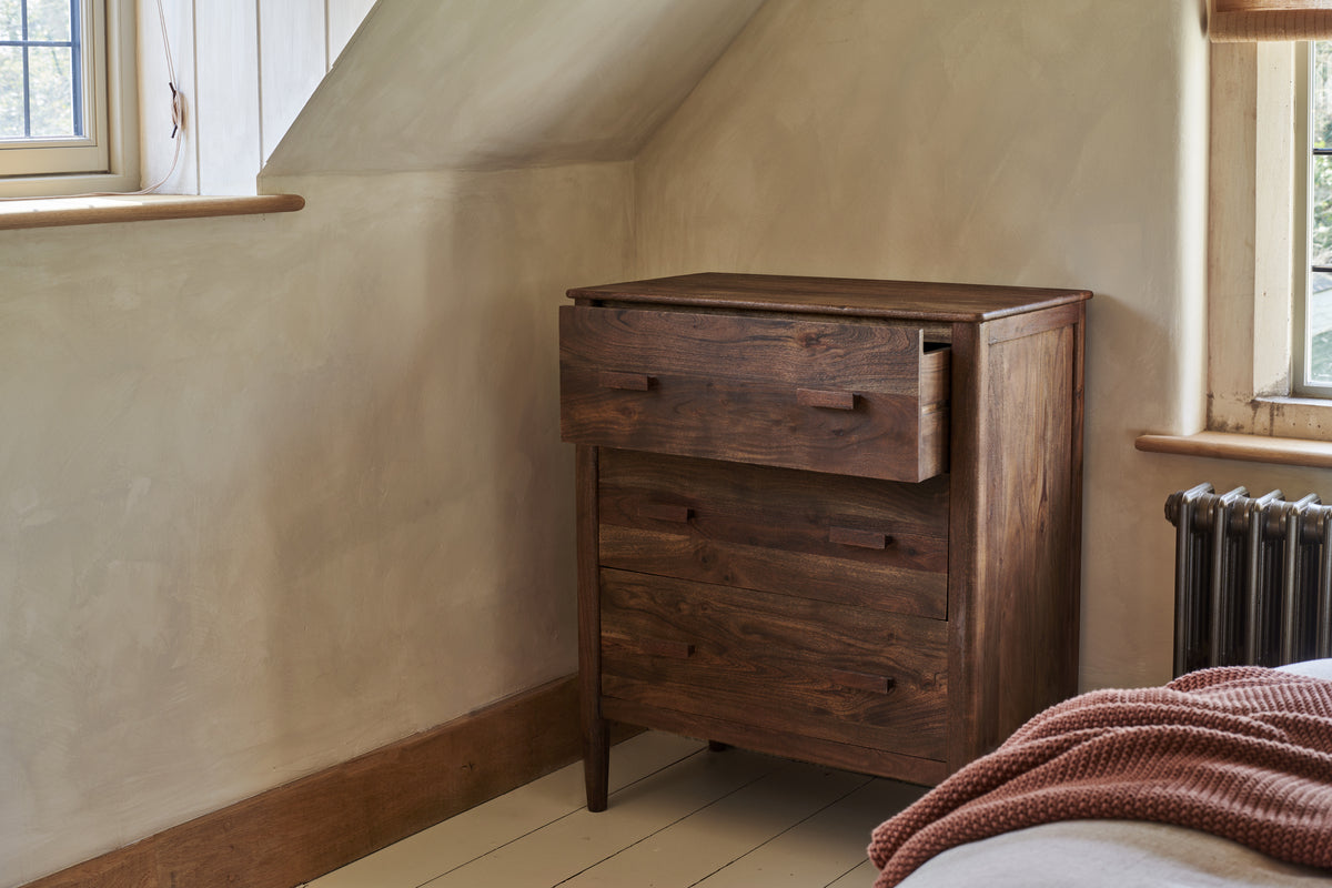 Anbu Acacia Chest of Drawers - Washed Walnut