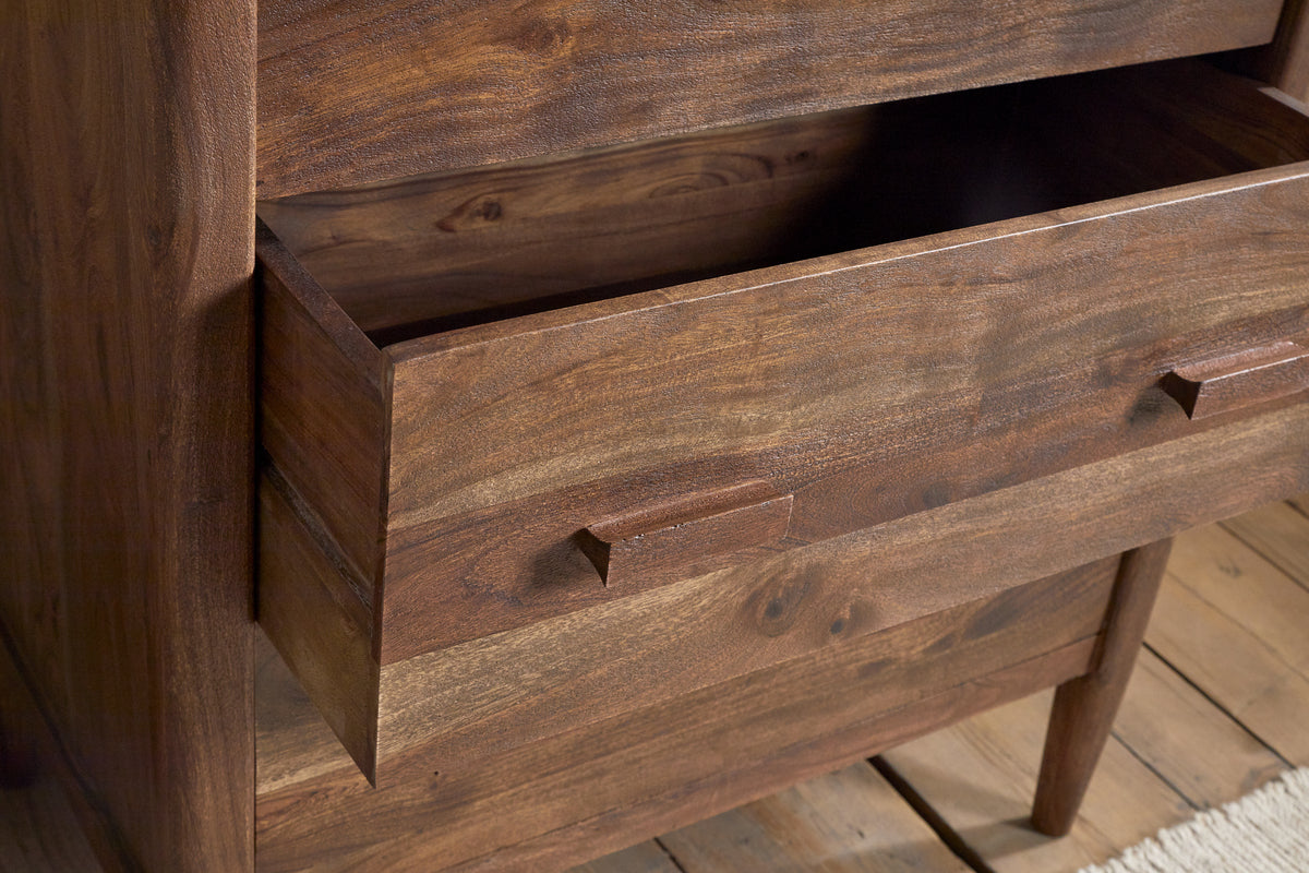 Anbu Acacia Chest of Drawers - Washed Walnut