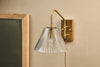 Akoli Glass Wall Lamp - Clear & Antique Brass