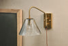 Akoli Glass Wall Lamp - Clear & Antique Brass