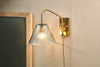 Akoli Glass Wall Lamp - Clear & Antique Brass