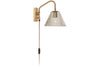 Akoli Glass Wall Lamp - Clear & Antique Brass