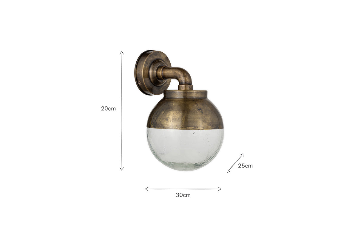 Abeo Outdoor Wall Lamp - Antique Brass-Trade nkuku