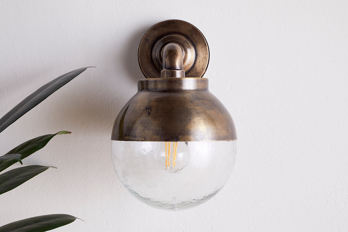 Abeo Outdoor Wall Lamp - Antique Brass-Trade nkuku