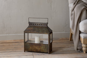 Akoko Wide Lantern - Brown Patina