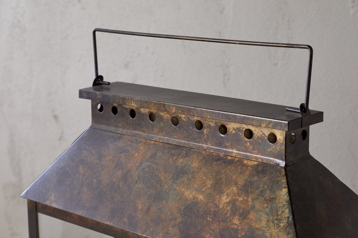 Akoko Wide Lantern - Brown Patina