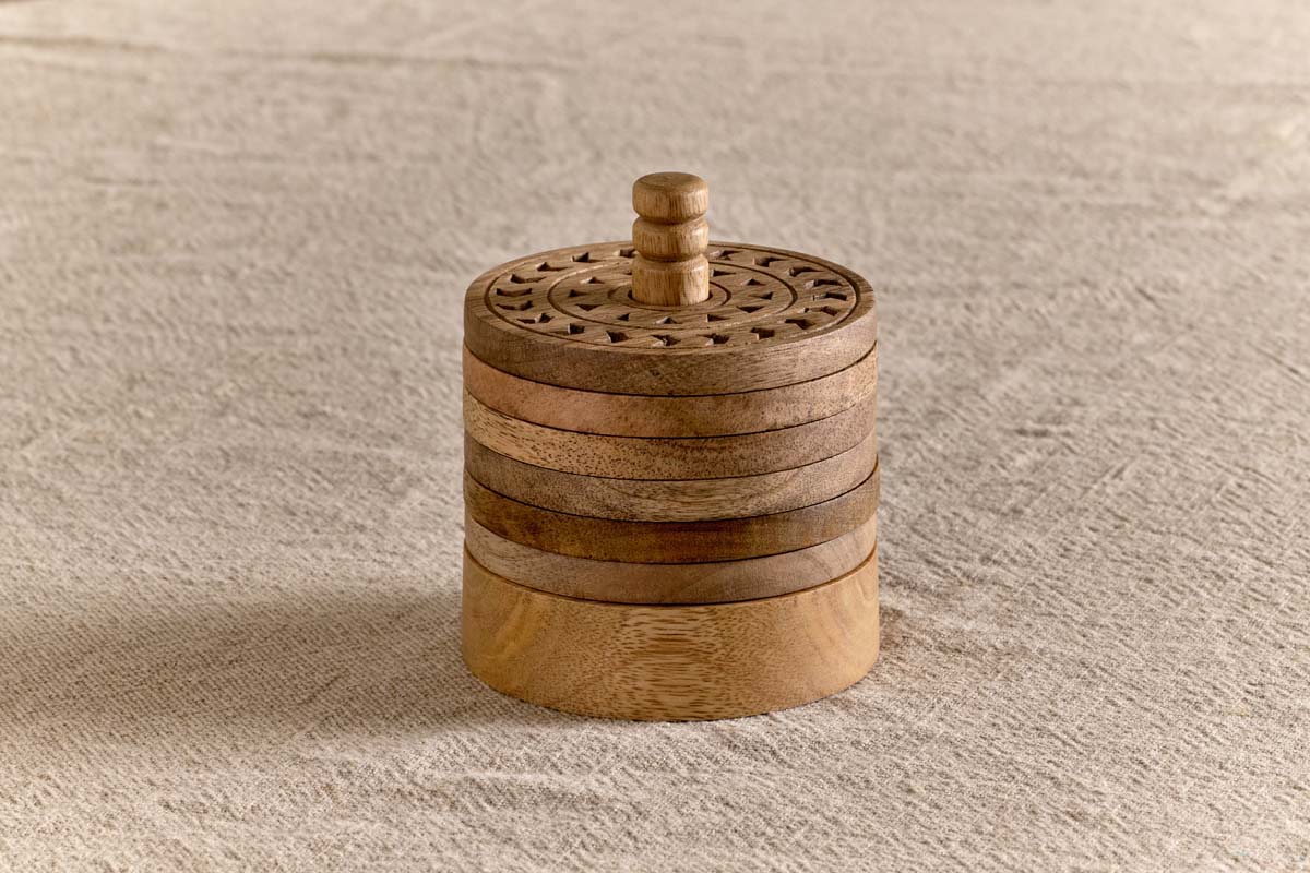 Anali Mango Wood Coasters - Natural