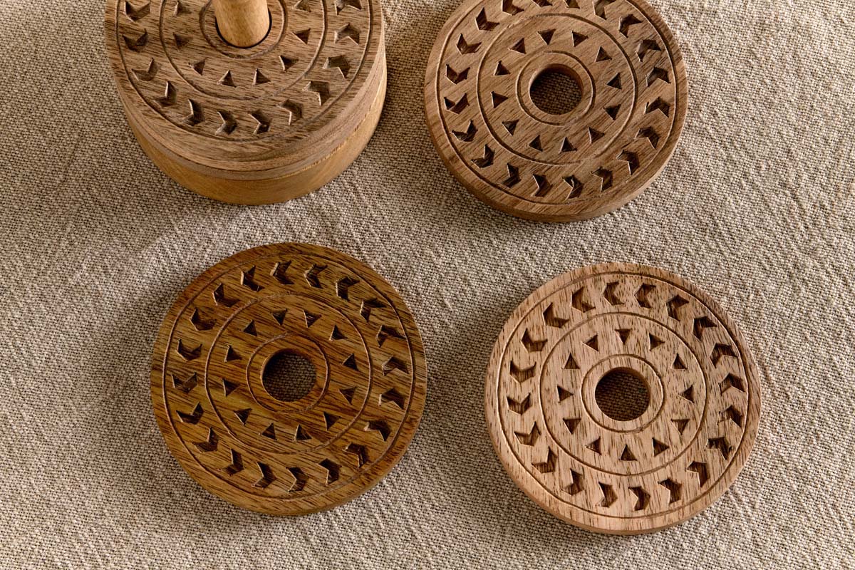 Anali Mango Wood Coasters - Natural