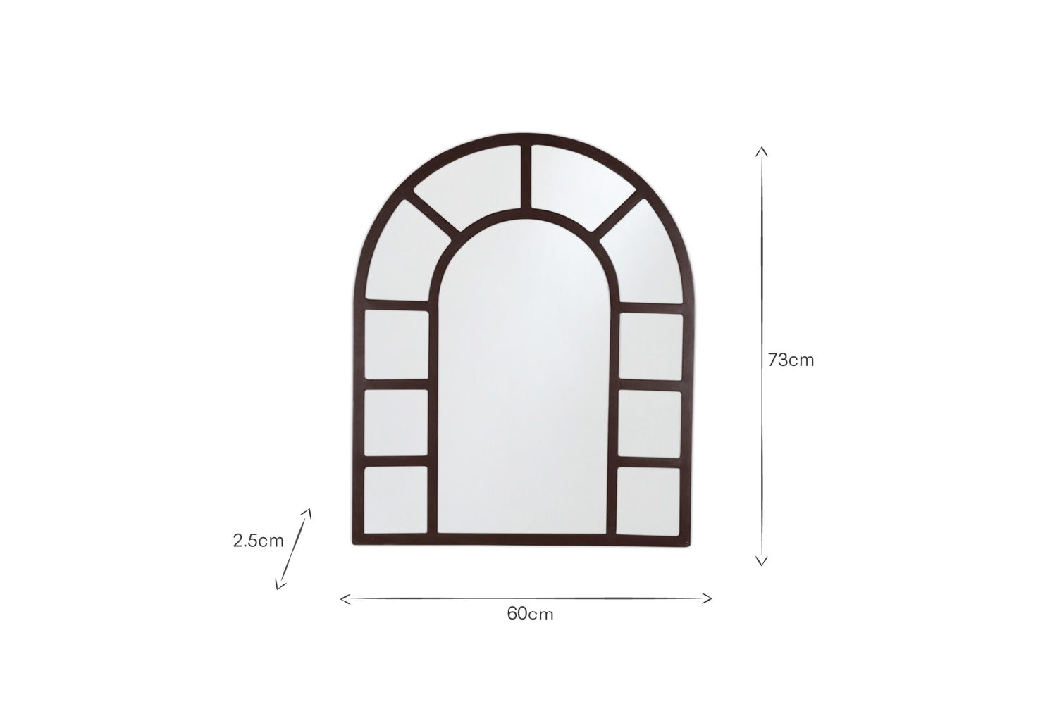 Amaga Arched Outdoor Mirror - Antique Black