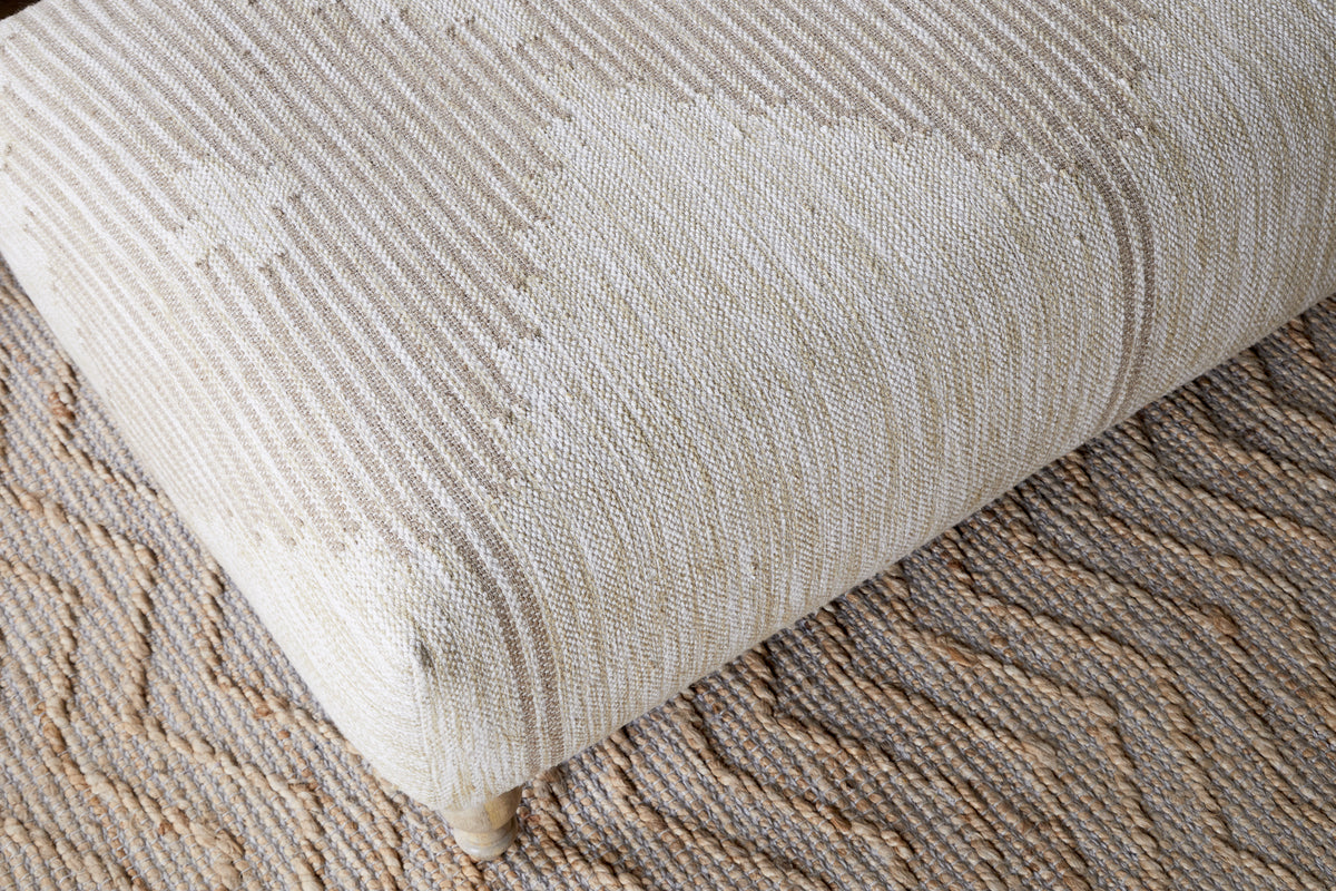 Aranya Upholstered Ottoman - Natural