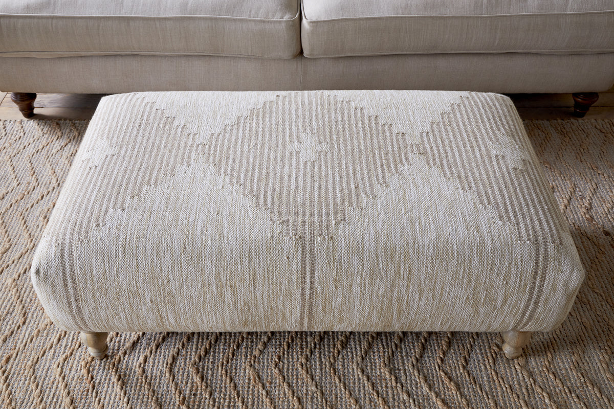 Aranya Upholstered Ottoman - Natural