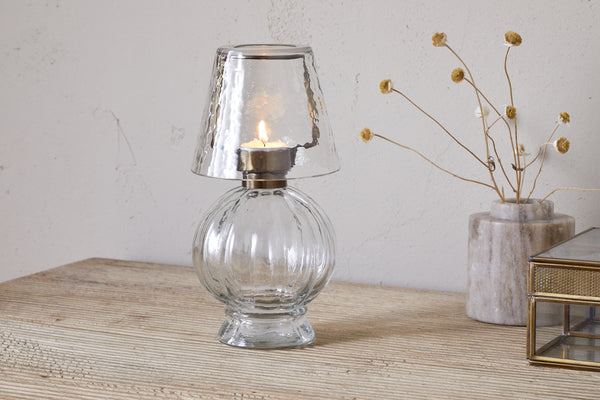 Adesola Glass Tealight Holder Lamp - Clear