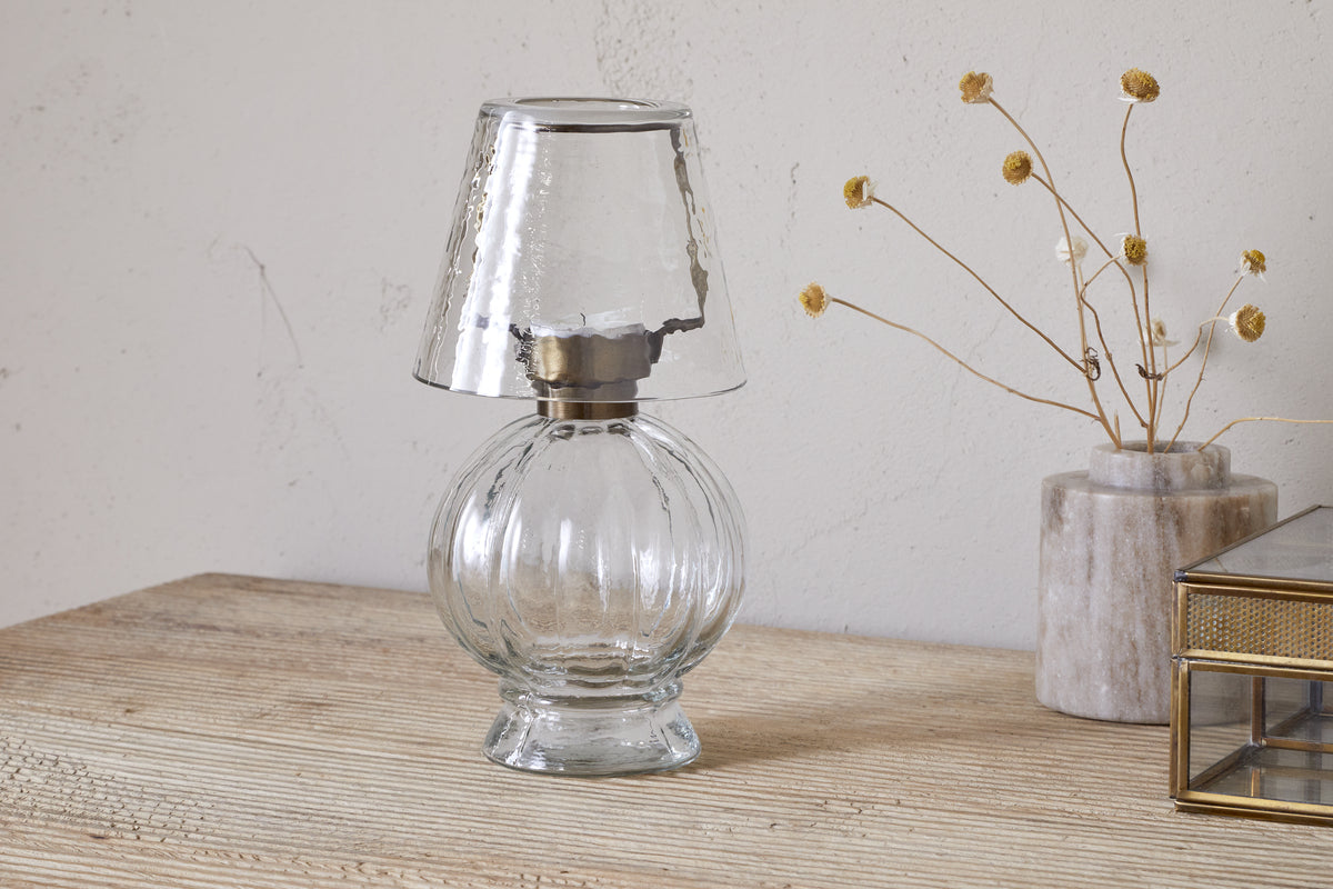 Adesola Glass Tealight Holder Lamp - Clear