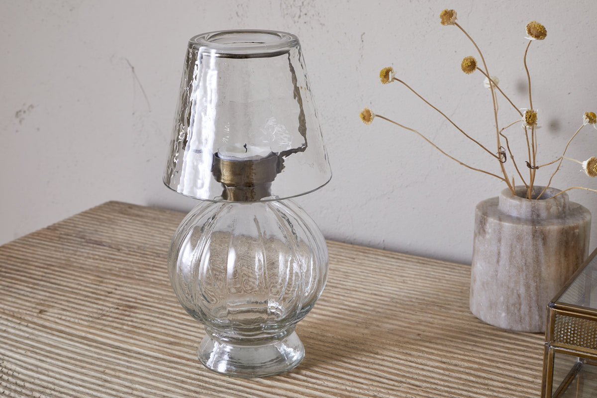 Adesola Glass Tealight Holder Lamp - Clear