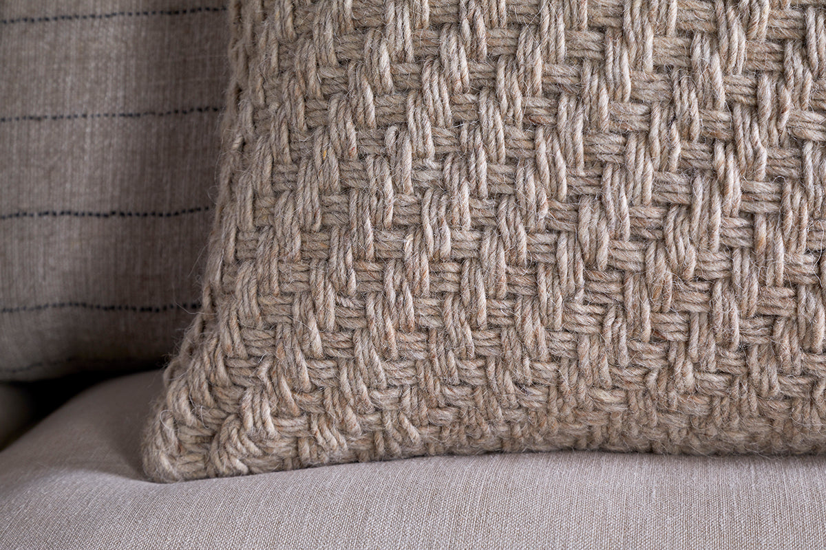 Atifa Cotton & Wool Cushion Cover - Natural-Trade nkuku