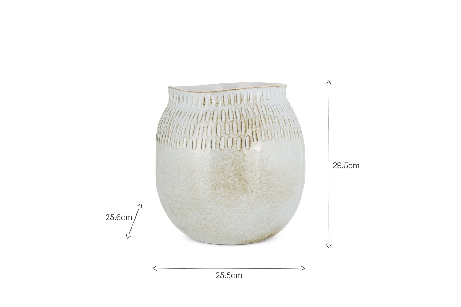 Anjuna Reactive Glaze Ceramic Vase - Off White