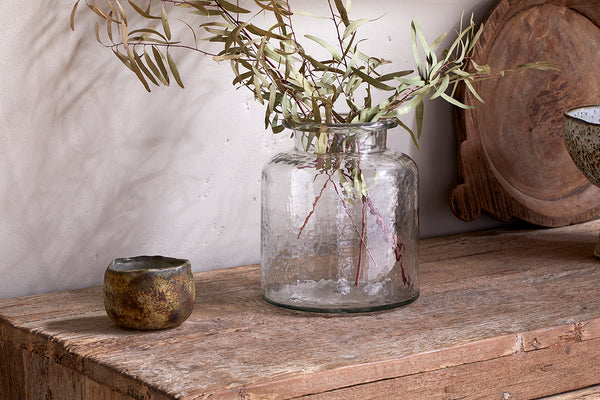 Akra Recycled Glass Vase - Clear-Trade nkuku