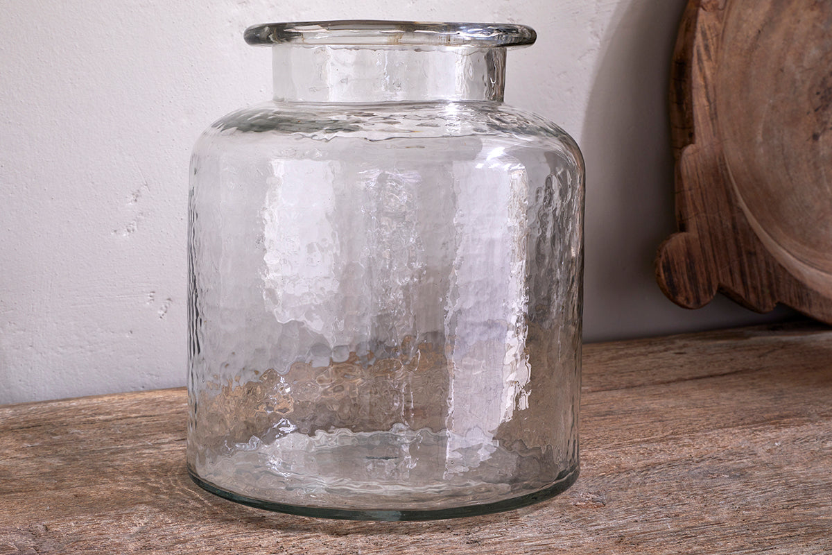 Akra Recycled Glass Vase - Clear-Trade nkuku