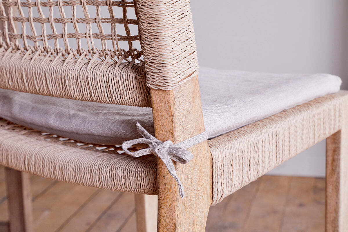 Aamani Mango Wood & Cord Counter Chair - Natural