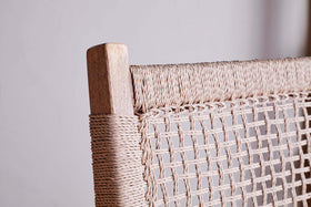 Aamani Mango Wood & Cord Counter Chair - Natural