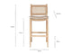 Aamani Mango Wood & Cord Counter Chair - Natural