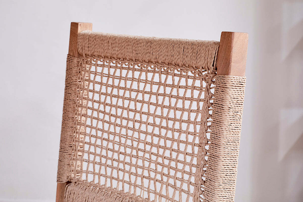 Aamani Mango Wood & Cord Dining Chair - Natural
