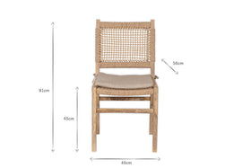 Aamani Mango Wood & Cord Dining Chair - Natural