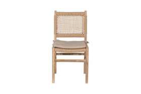 Aamani Mango Wood & Cord Dining Chair - Natural