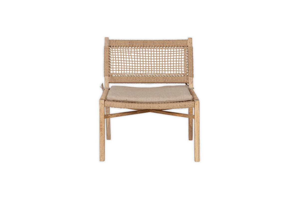 Aamani Mango Wood & Cord Occasional Chair - Natural