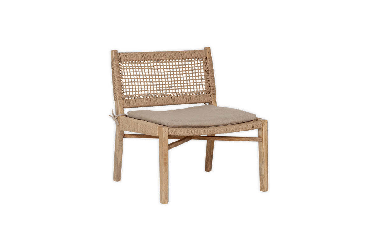 Aamani Mango Wood & Cord Occasional Chair - Natural