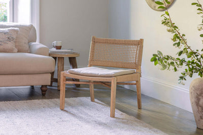 Aamani Mango Wood & Cord Occasional Chair - Natural