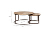 Aasha Carved Mango Wood & Iron Nesting Coffee Tables - Natural - (Set of 2)