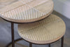 Aasha Carved Mango Wood & Iron Nesting Side Tables - Natural - (Set of 2)