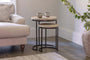 Aasha Carved Mango Wood & Iron Nesting Side Tables - Natural - (Set of 2)
