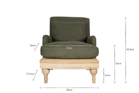 Abe Deconstructed Linen Armchair - Olive