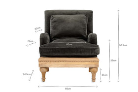 Abe Deconstructed Velvet Armchair - Moss