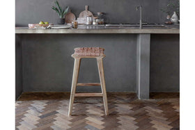 Adembi Woven Leather Counter Stool