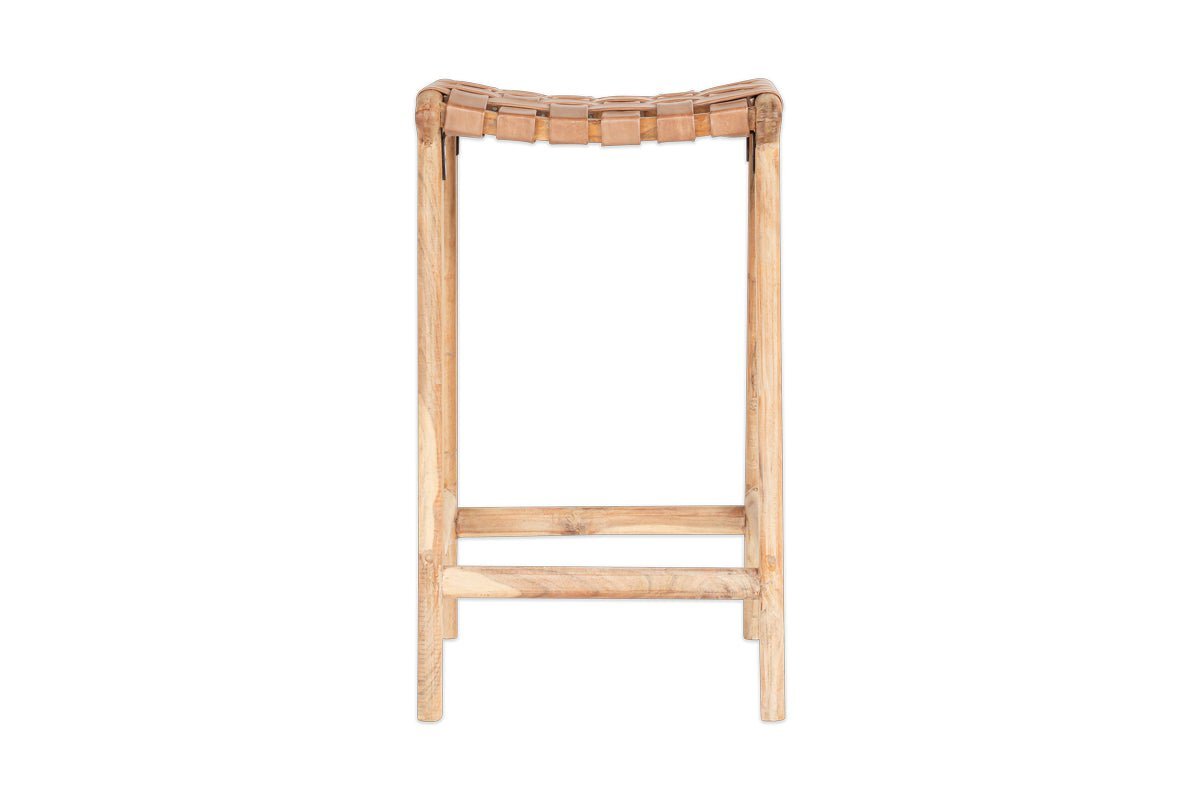 Adembi Woven Leather Counter Stool