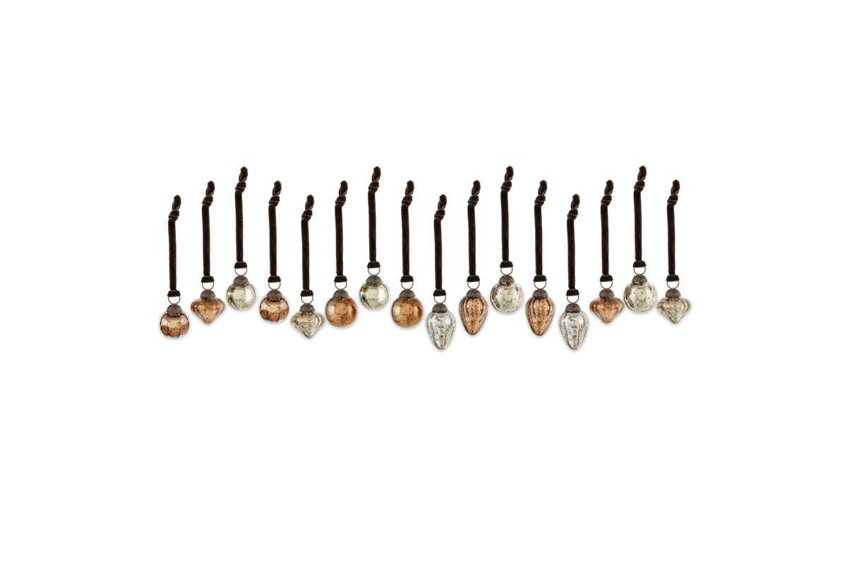 Adisa Bauble Jar - Antique Gold & Rust (Set of 16)