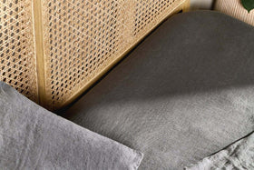 Adya Linen Fitted Sheet - Charcoal