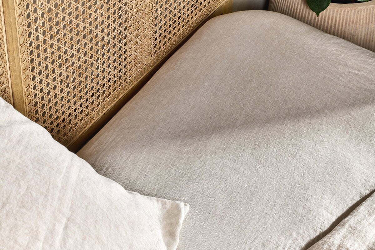 Adya Linen Fitted Sheet - Natural